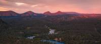 Admire the pink morning sky above Wollemi National Park