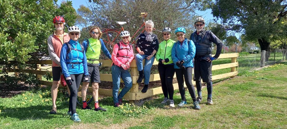 A happy supported group on the Central West Cycle Trail