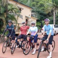 Four keen cyclists ready to explore the Northern Rivers Rail Trail. | Shawn Flannery