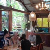 A tour group relaxing after a great day of cycling. | Shawn Flannery