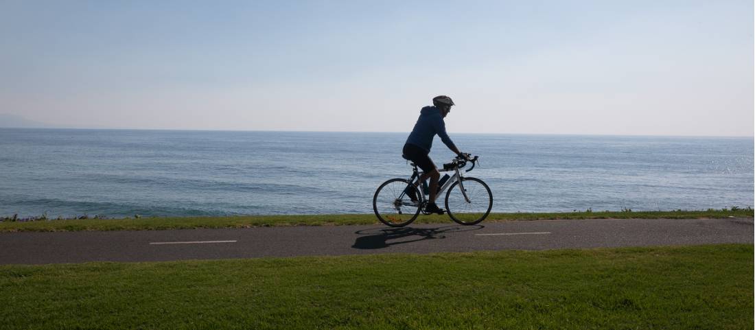 A cyclist on the path outside Kiama | <i>Bruce Baker</i>