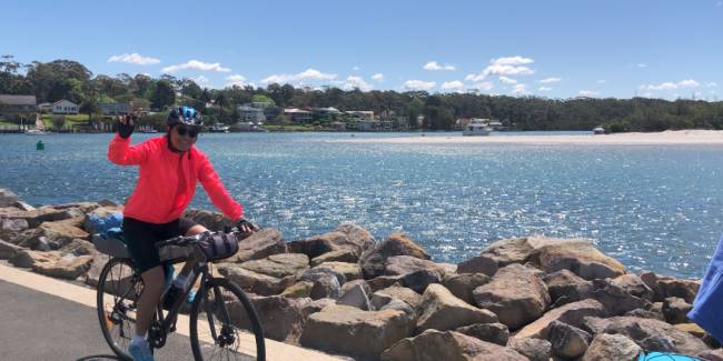 A great sense of achievement arriving into Huskisson on the South Coast Cycle