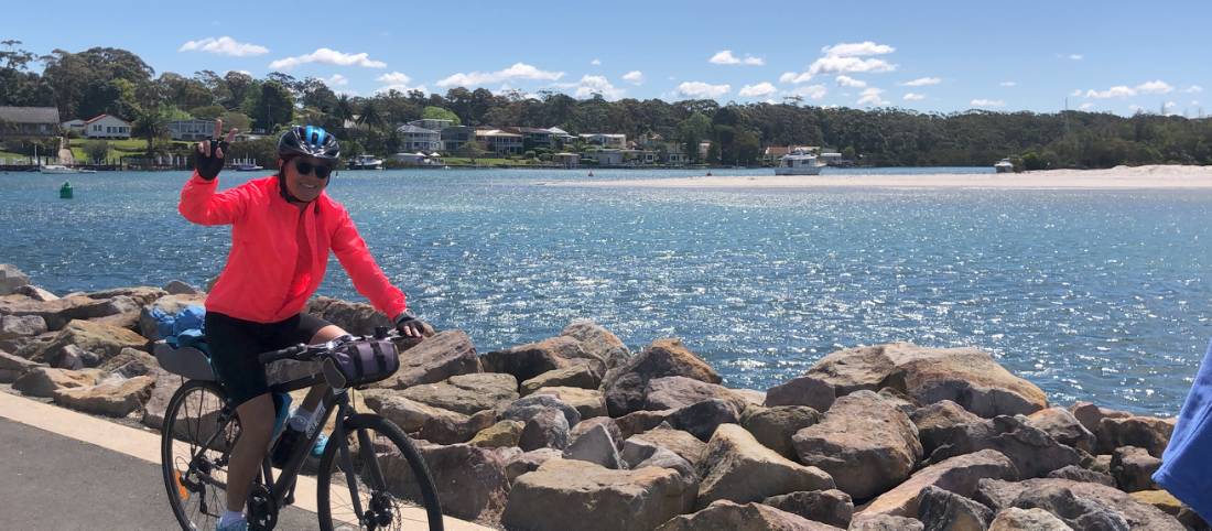 A great sense of achievement arriving into Huskisson on the South Coast Cycle |  <i>Kate Baker</i>