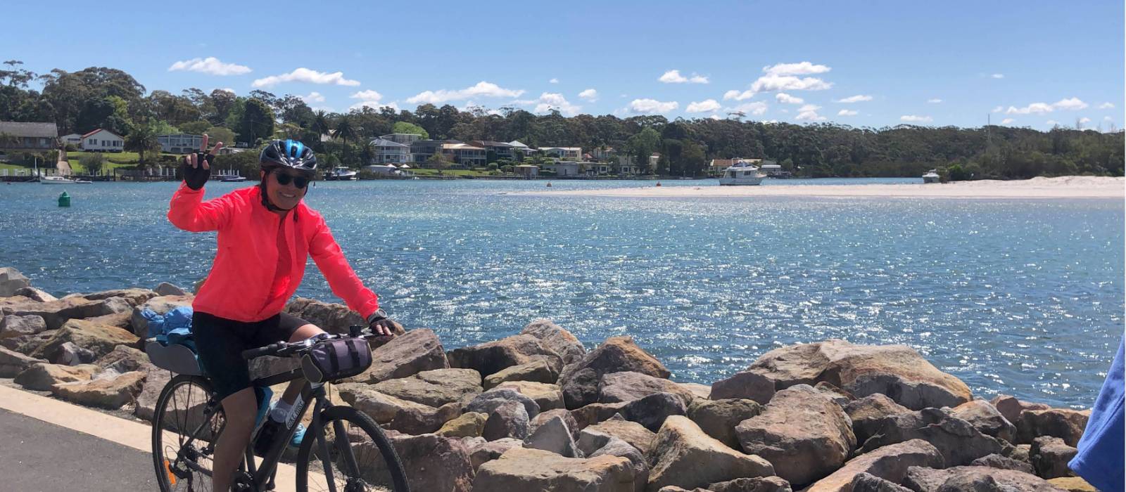 A great sense of achievement arriving into Huskisson on the South Coast Cycle | Kate Baker