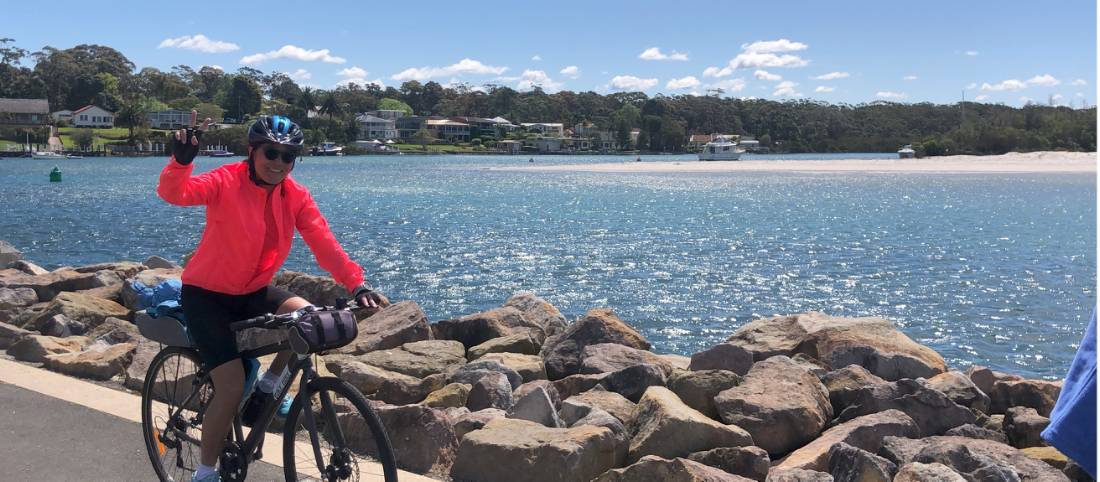 A great sense of achievement arriving into Huskisson on the South Coast Cycle |  <i>Kate Baker</i>