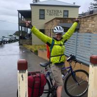 Cyclist at the Tathra Hotel | Kate Baker