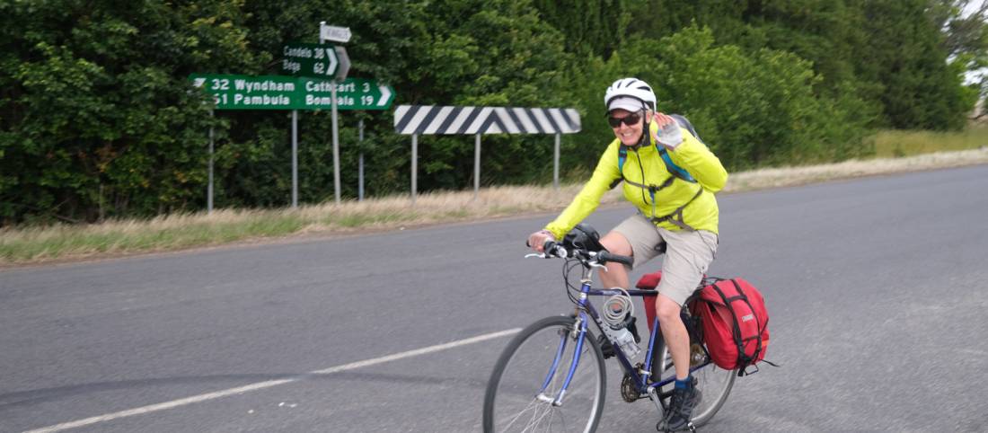 Cyclist between Wyndham and Bombala |  <i>Ross Baker</i>