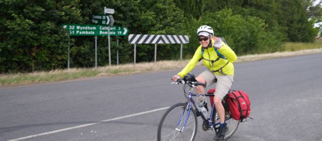 Cyclist between Wyndham and Bombala | <i>Ross Baker</i>