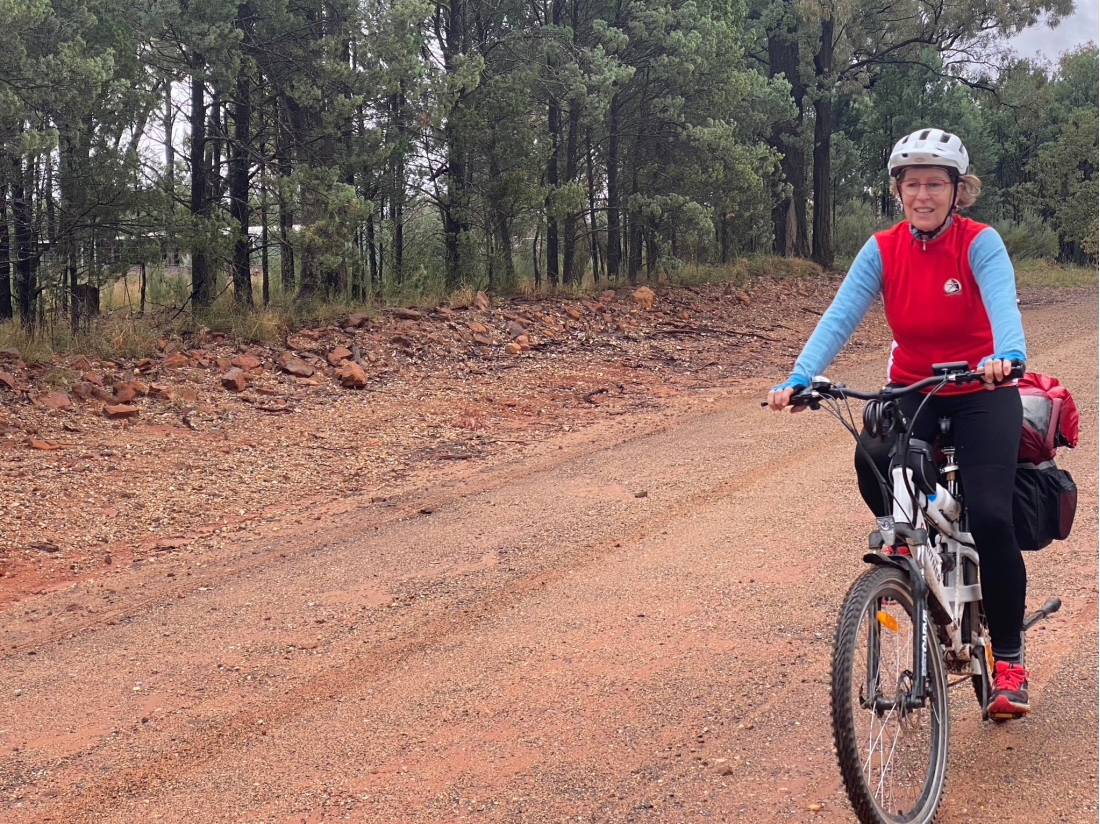 Cyclist on route between Ballimore and Dubbo |  <i>Michele Eckersley</i>