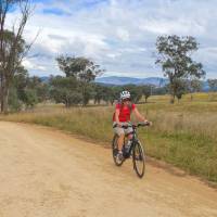 Cyclist on the Central West Cycle route between Mudgee and Gulgong | Ross Baker