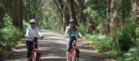 Cyclists on a quiet road to the Belmore Falls | Kate Baker