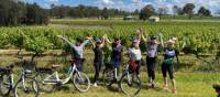 A group of friends on a cycle tour in the Hunter Valley | Kate Baker