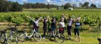 A group of friends on a cycle tour in the Hunter Valley | Kate Baker