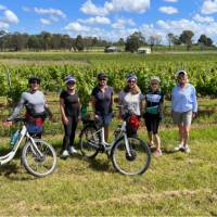 A group of friends on a cycle tour in the Hunter Valley | Kate Baker