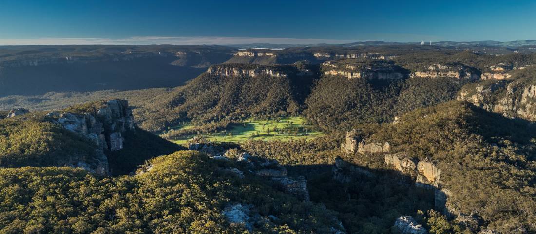 Incredible aerial views of Capertee Valley in the Gardens of Stone National Park