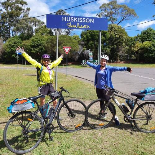 Mother and Daughter reach Huskisson on the South Coast Self Guided Cycle