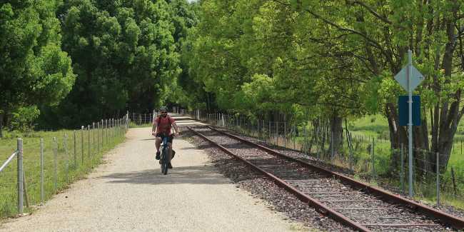 Cyclist on the Northern Rivers Rail Trail