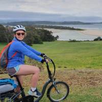 Teenager taking in the coastal views on enroute to Kiama on the South Coast Self Guided Cycle | Gesine Cheung