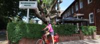 cyclist at the Bundanoon Hotel |  <i>Kate Baker</i>