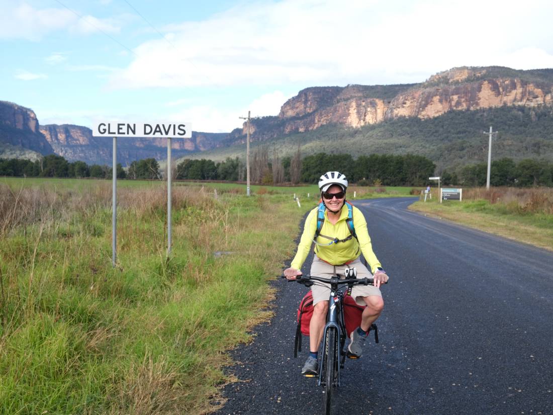 cyclist leaving Glen Davis in the Capertee Valley |  <i>Ross Baker</i>