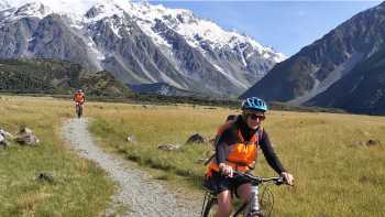 Aunty Lynne on section 1,Trail Adventures Incredible scenery cycling the Alps to Ocean trail