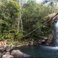 Enjoying a magnificent waterfall in Paluma National Park