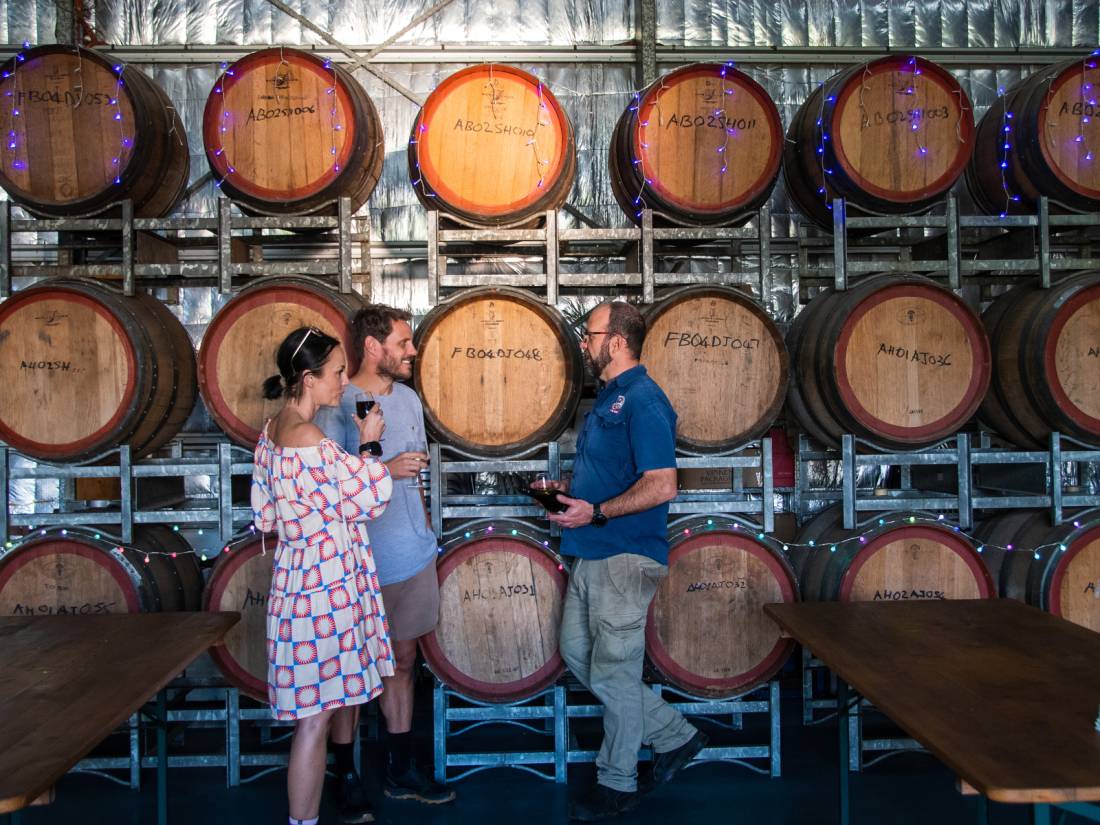 Taste test local wines after a day of cycling the South Burnett Rail Trail.