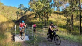 Cycling fun on the Boyne Burnett Inland Rail Trail.