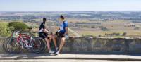 Cyclists relaxing at Mengler Hill Lookout in the Barossa Valley | Jacqui Way