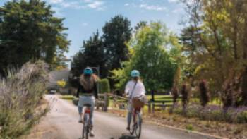 Cycling through Sevenhill Cellars in the Clare Valley