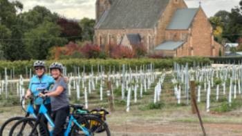 Friends checking out the local vineyards in the Clare Valley. | Graham Cameron