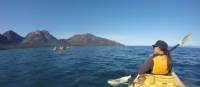 Kayaking on Coles Bay, with the Hazards in the distance | Brad Atwal