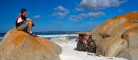 Biker at the Bay of Fires |  <i>Andrew Bain</i>