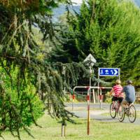 Cyclists near Bright