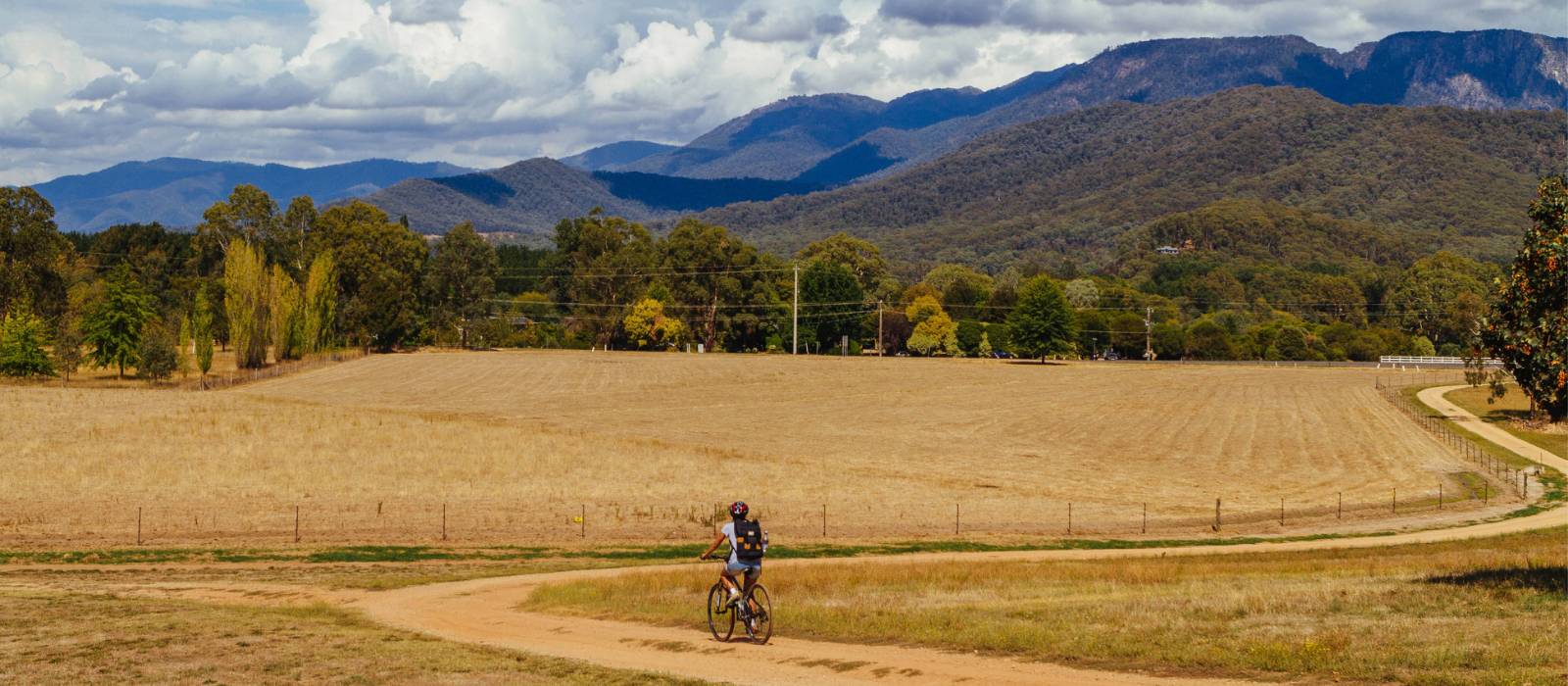 Cycling the Murray to Mountains Rail Trail near Bright