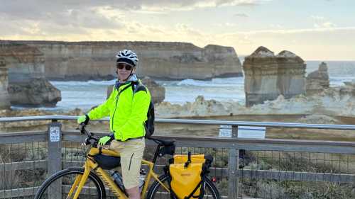 Cyclist at Loch Ard viewpoint | Kate Baker