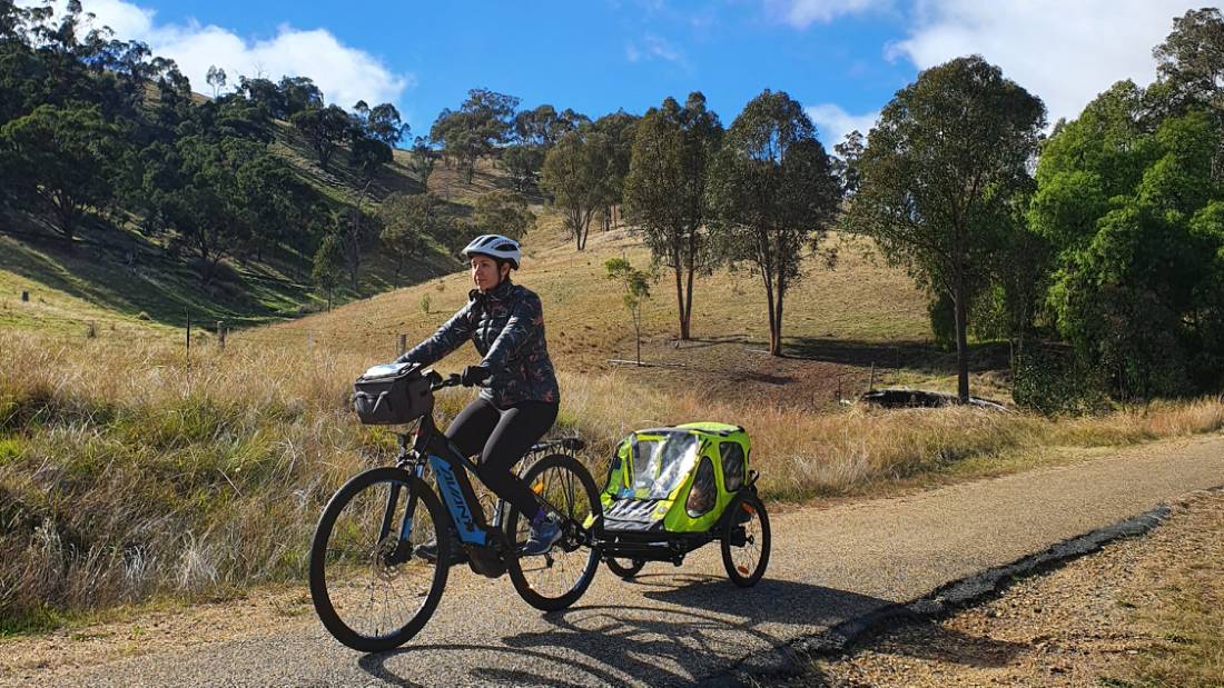 Cycling through the countryside on the Murray to Mountains Rail Trail |  <i>Erin Williams</i>