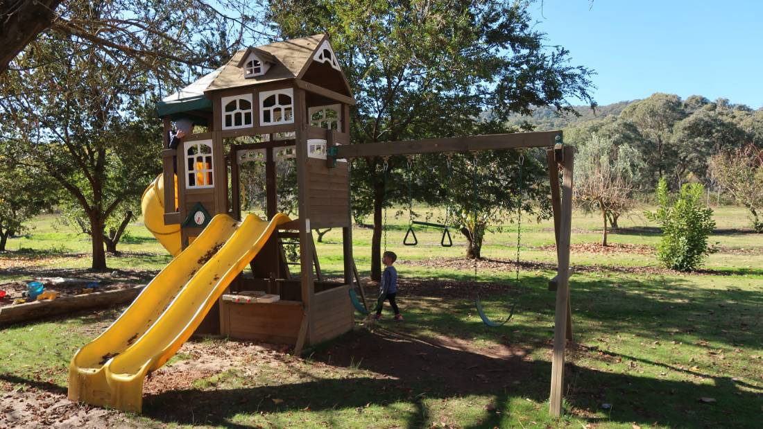 Child enjoying a rest stop along the Murray to Mountains Rail Trail |  <i>Erin Williams</i>