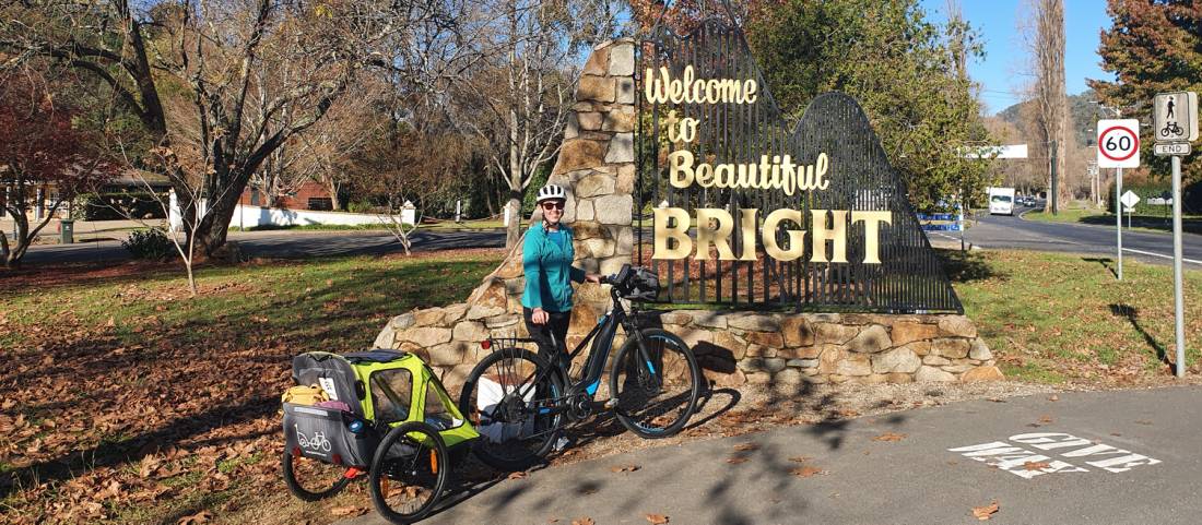 Cycling into Bright to finish the Murray to Mountains Rail Trail |  <i>Erin Williams</i>