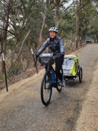 Cyclist on the Murray to Mountains Rail Trail |  <i>Erin Williams</i>