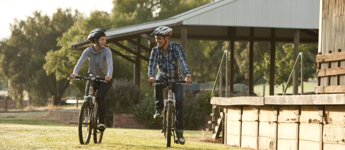 Riding past Yea Station on the Great Victorian Rail Trail |  <i>Ride High Country</i>