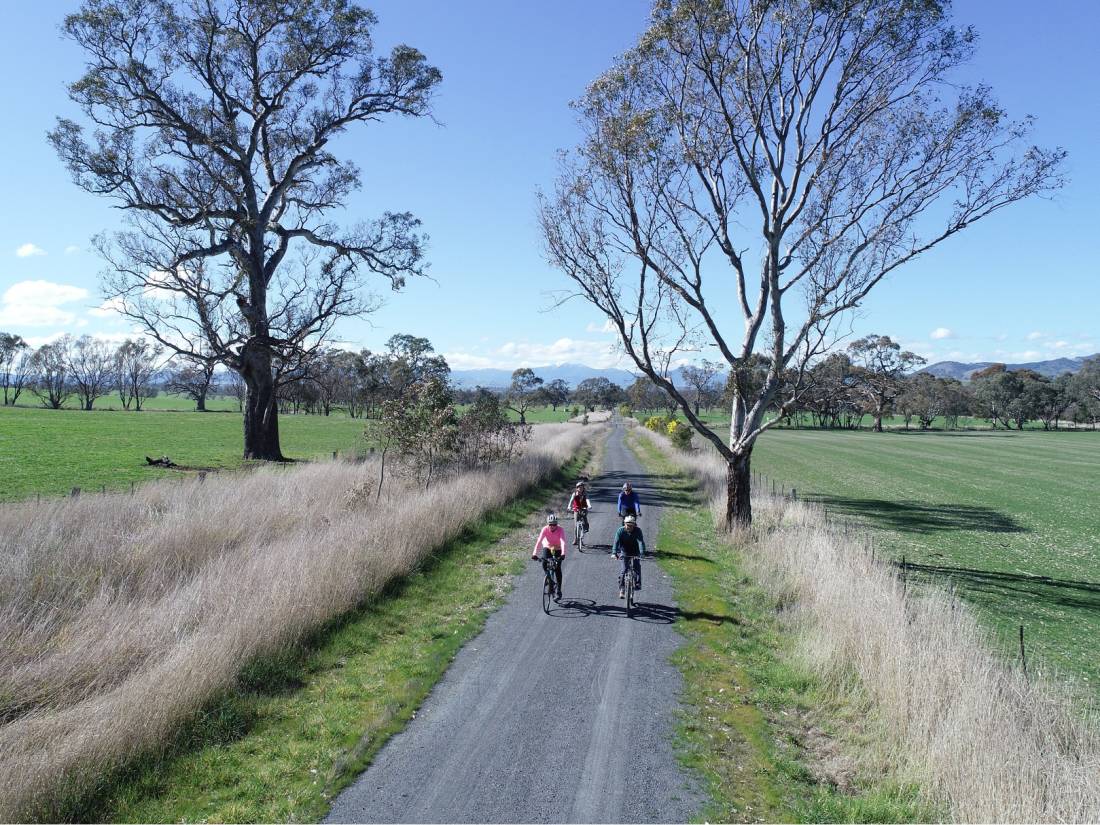 Cycling the Great Victorian Rail Trail near Olivers Road |  <i>Rail Trails Australia</i>