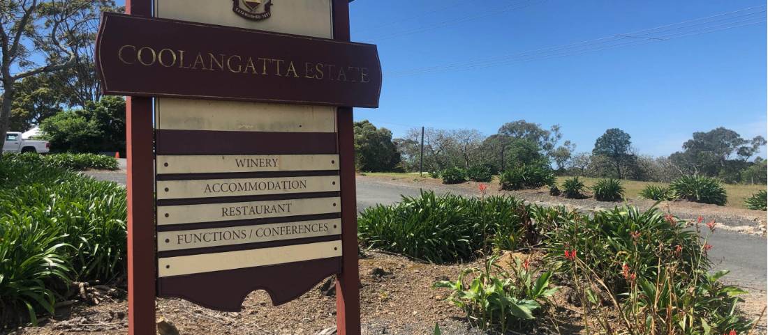 Arriving at the Coolangatta wine estate on the south coast cycle tour |  <i>Kate Baker</i>