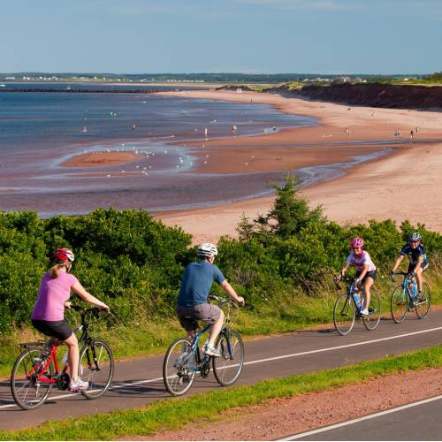Cycling along the coast in Prince Edward Island National Park