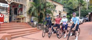 Four keen cyclists ready to explore the Tweed Valley. | Shawn Flannery