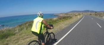 Cycling towards Bicheno on the East Coast | Brad Atwal